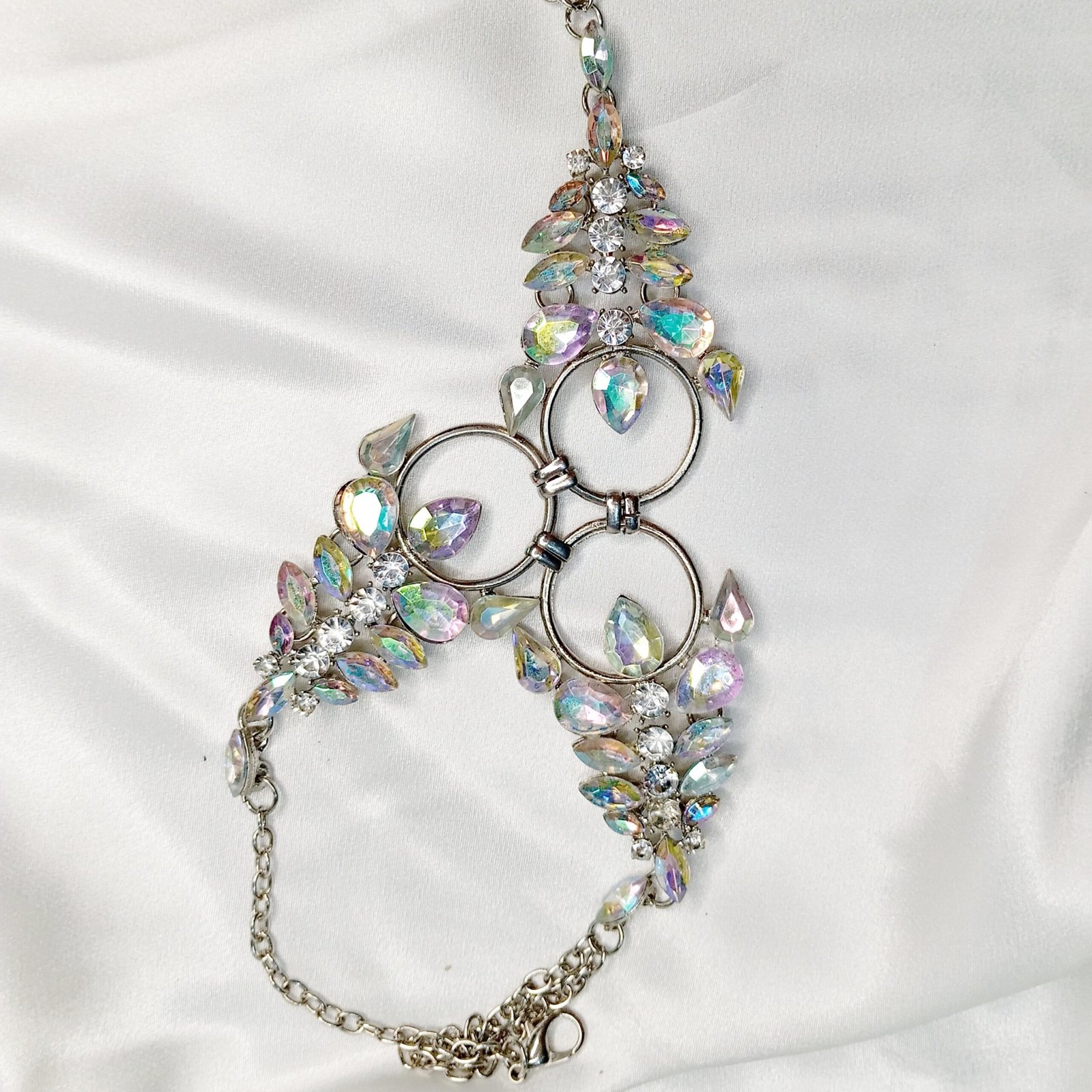 sdgsdfgsdgsdfgsdf Rhinestone Zircon Chain Crystal Diamante Beaded Flower Applique Trim Decor Handlet Footlet - Image 1