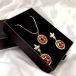 Vivid reddish Gold Plated AD Quality Set with Box