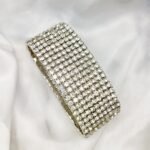 Zircon stretchable Silver White hand bracelet - Image 2