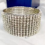 Zircon stretchable Silver White hand bracelet - Image 5