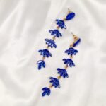 Hot Long Royal Blue Zircon Vintage Earrings