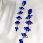 Hot Long Royal Blue Zircon Vintage Earrings - Image 2