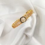 Fancy Black Adjustable Golden Twin Ring