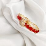 Red Adjustable Golden Twin Ring - Image 5