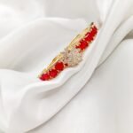 Red Adjustable Golden Twin Ring - Image 4