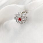 Zircon Royal Silver and Shocking pink Crystal Ring - Image 2