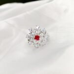 Zircon Royal Silver and Shocking pink Crystal Ring - Image 3