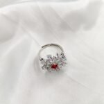 Zircon Royal Silver and Shocking pink Crystal Ring - Image 4