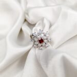 Zircon Royal Silver and Shocking pink Crystal Ring - Image 5