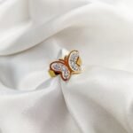 Stainless Steel Butterfly Rhinestone ring - Image 2