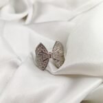 Silver Stainless Steel Zircon Bow Design Ring - Image 3