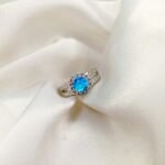 Saphire Blue Silver Ring