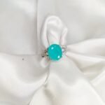 Adjustable sea green zircon stone rings - Image 4