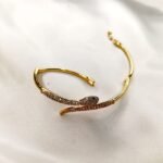 Snake Handcuff Earrings Zircon Golden  Stainless Steel handcuff - Image 7