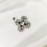Silver Black Flower Zircon Pendant without chain