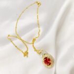 Red Rubi Color Stainless Steel Pendant - Image 2