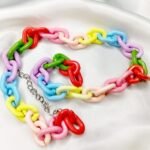 Multi Chain Lightweight Multi Color Girls Neck Piece - Image 2