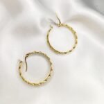 Stainless Steel Golden Circle Hoop - Image 2