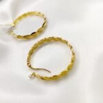 Stainless Steel Golden Circle Hoop - Image 4