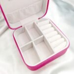 Pink Jewelery Box WIth Zip  and partitions - Image 7