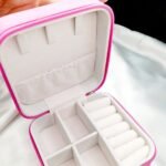 Pink Jewelery Box WIth Zip  and partitions