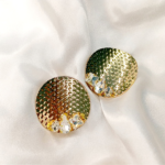 Chunk Zircon Geometric Texture Stainless Steel Earrings – Modern & Stylish - Image 2