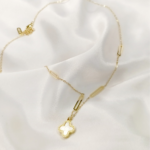 Elegant Double-Sided Clover Pendant – White & Black Design for Every Occasion - Image 4