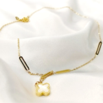 Elegant Double-Sided Clover Pendant – White & Black Design for Every Occasion - Image 5