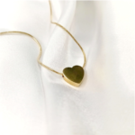 One Heart Stainless Steel Golden Necklace Pendant - Image 2