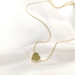 One Heart Stainless Steel Golden Necklace Pendant - Image 4