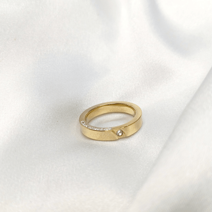 Untitled design(154) Front/Side Single Zircon Stainless steel Ring - Image 1