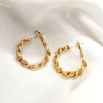 Spiral Circles - Golden Hoop Earrings
