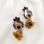 Black Golden mirror Jhumki - Image 2