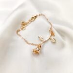Pastel copper Stemmed Rose Bracelet