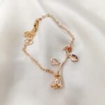 Pastel copper Stemmed Rose Bracelet - Image 2