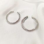 Silver Big Hoop Spiral Stainless Steel
