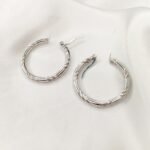 Silver Big Hoop Spiral Stainless Steel - Image 2
