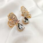 Zircon Butterfly Golden Earrings - Image 2
