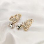 Zircon Butterfly Golden Earrings - Image 3