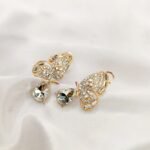 Zircon Butterfly Golden Earrings