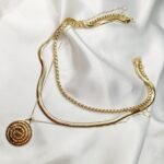 3 Layers Stainless Steel Coins Snake Chain