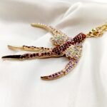 Silver Maroon Zircon Bird Big Pendant - Image 2