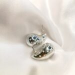 Silver Chunky 18K Gold Plated Tear Drop Punk Earrings Stainless Steel Hollow Zircon Pearl Water drop Stud Earring - Image 2