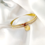 Heart Tiff-any Stainles Steel Gold Plated Hand Cuff - Image 5