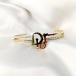 Di-or Crystal Stainless Steel Gold Plated handcuff