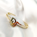 Di-or Crystal Stainless Steel Gold Plated handcuff - Image 4