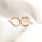Single Spiral Circles - Golden Hoop Earrings - Image 2