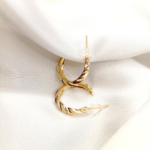 double spiral  Circles - Golden Hoop Earrings - Image 2