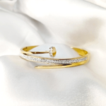 Car-tier Nail Zircon Stainless Steel handcuff