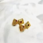 Maroon Medium Size Gold Plated Bali